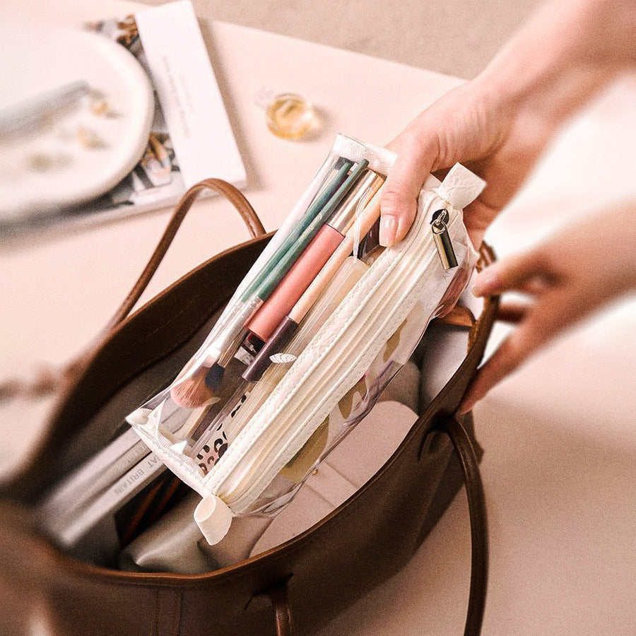 4-in-1 Waterproof Cosmetic Bag – Detachable Clear Multi-Compartment Hanging Makeup Bag with Removable Partitions, Large Capacity Travel Toiletry Organizer