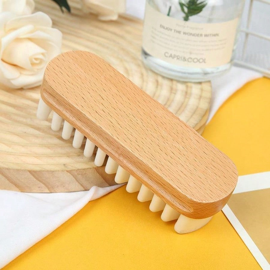 1pc Wooden Suede Shoe Brush, Boot Nap Cleaner, Clothing Care Cleaning Brush, Nubuck Shoe Brush