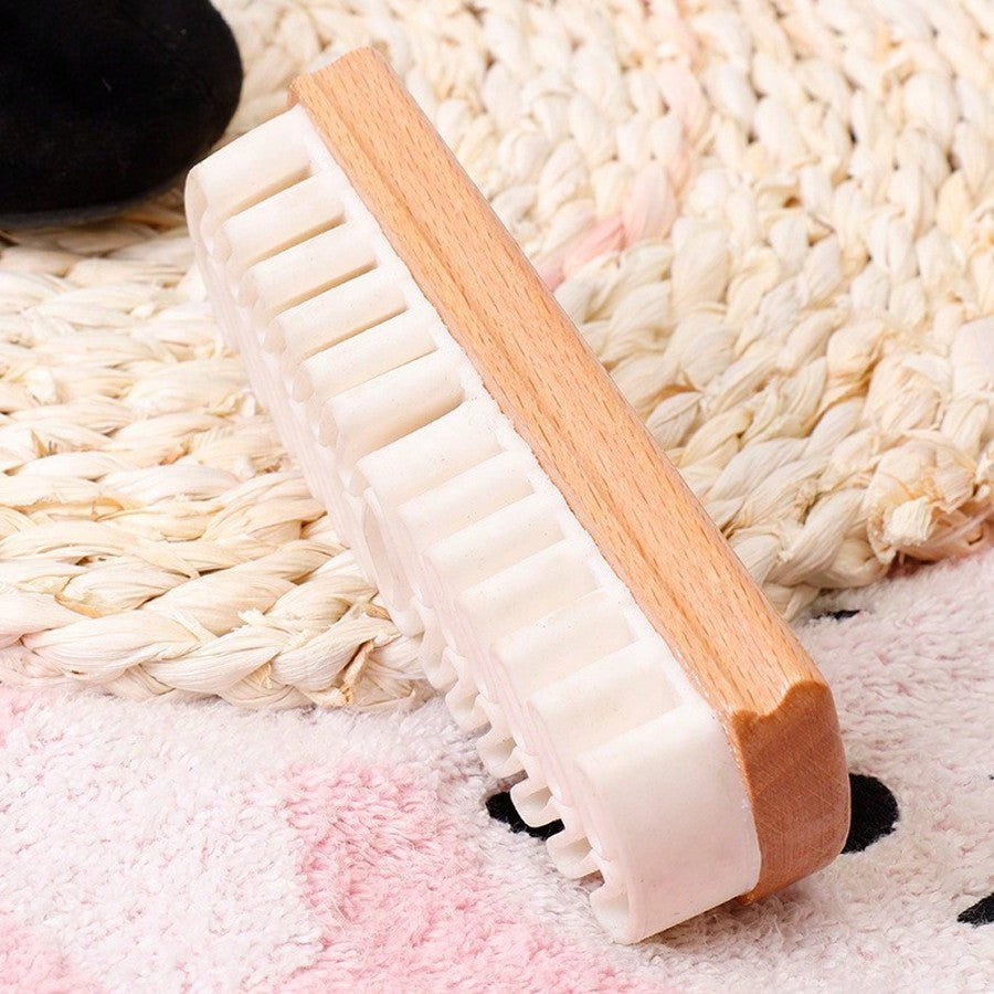 1pc Wooden Suede Shoe Brush, Boot Nap Cleaner, Clothing Care Cleaning Brush, Nubuck Shoe Brush