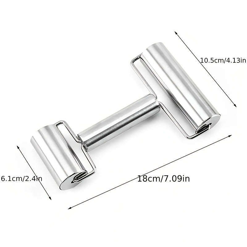 Stainless Steel Dual-Ended Rolling Pin - Non-Stick, Multi-Functional T-Shaped Baking & Dumpling Skin Roller for Kitchen and Restaurant Use