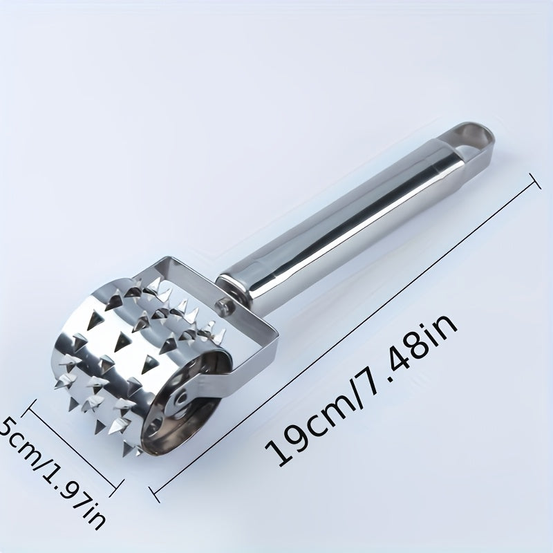 Stainless Steel Meat Tenderizer Needle, Meat Tenderizer - Versatile Kitchen Tool Perfect For Steaks, Pork, Etc. - Fixed Durable Roller For Perfect Tenderizing Results