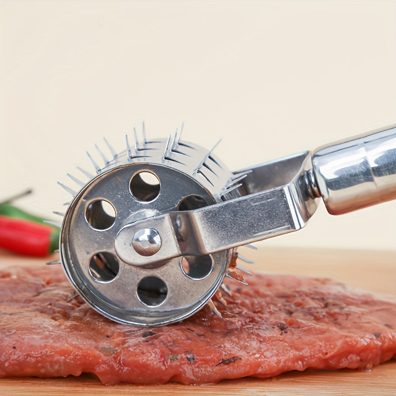 Stainless Steel Meat Tenderizer Needle, Meat Tenderizer - Versatile Kitchen Tool Perfect For Steaks, Pork, Etc. - Fixed Durable Roller For Perfect Tenderizing Results
