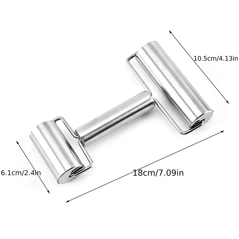 Stainless Steel Dual-Ended Rolling Pin - Non-Stick, Multi-Functional T-Shaped Baking & Dumpling Skin Roller for Kitchen and Restaurant Use