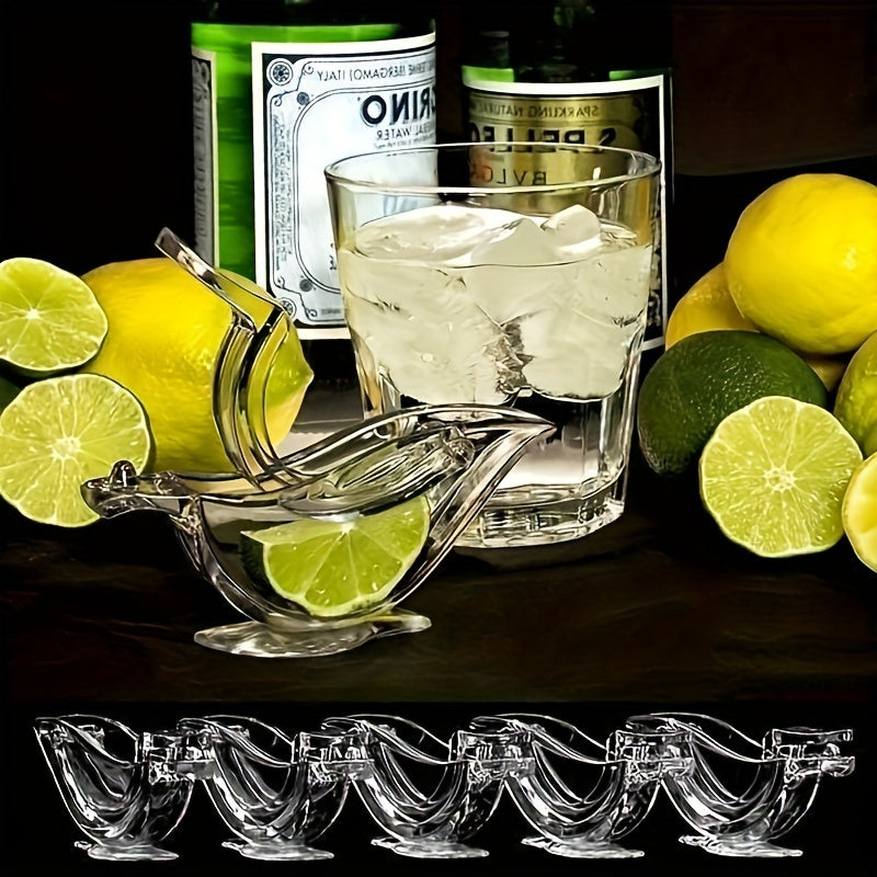5pcs Elegant Bird-Shaped Acrylic Lemon Juicer - Transparent, Easy-to-Clean Manual Citrus Squeezer with Dishwasher Safe Design - Perfect for Fresh Lemonade & Healthier Drink Alternatives, Lemonade Stand Supplies
