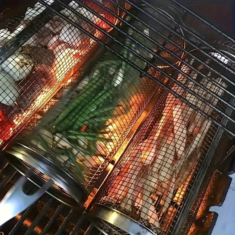 BBQ Net Tube Grill Basket, 1pc - Perfect for Grilling Fish, Vegetables & More - Kitchen Gadgets & Accessories for Home & Outdoor Decor