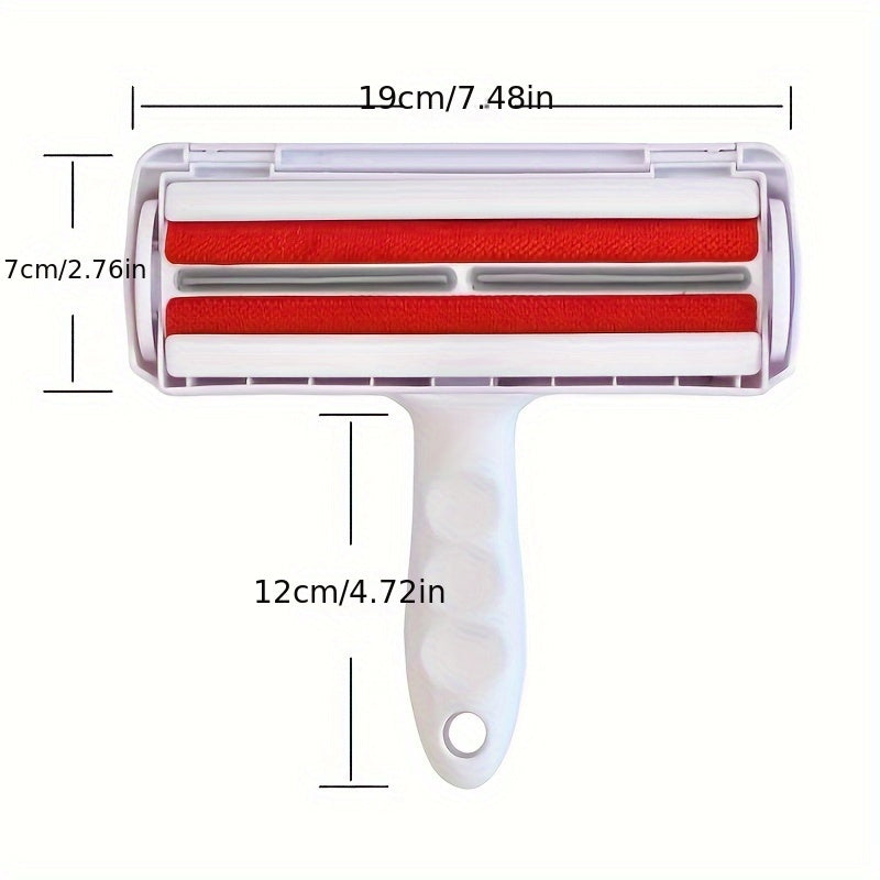 Effective Self-Cleaning Pet Hair Remover Roller - Lint Roller for Dog & Cat Hair Removal from Furniture, Carpets, Bedding, Clothing and More - Blue, Red