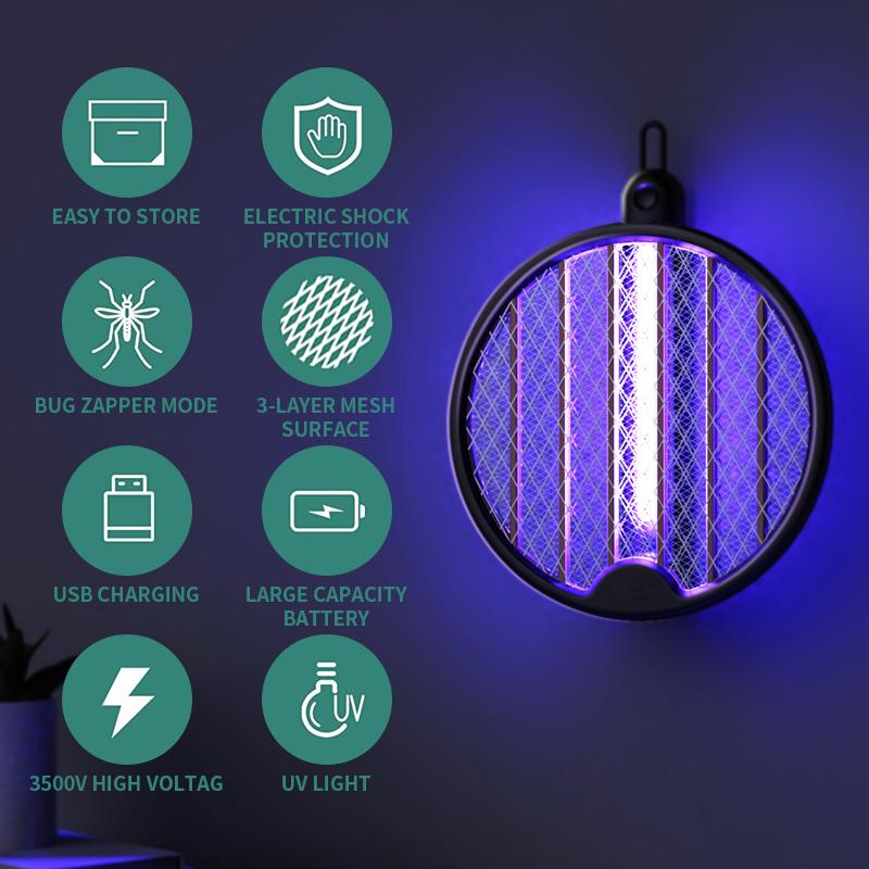 Foldable Bug Zapper- Safe to Touch with 3-Layer